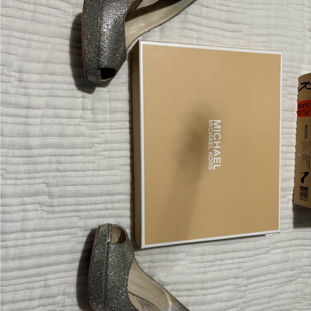 Michael Kors Sparkling Silver Platform Heels - image 2